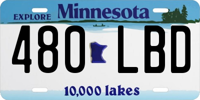 MN license plate 480LBD