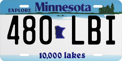 MN license plate 480LBI