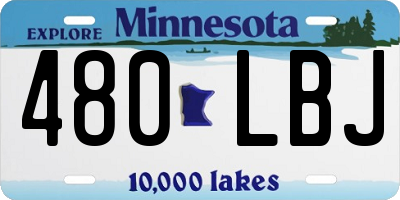 MN license plate 480LBJ