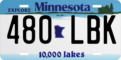 MN license plate 480LBK