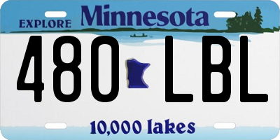 MN license plate 480LBL