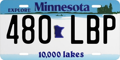 MN license plate 480LBP