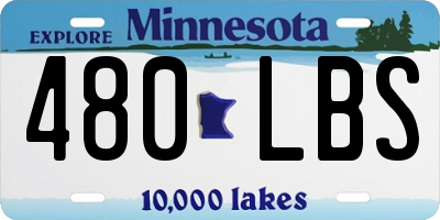 MN license plate 480LBS