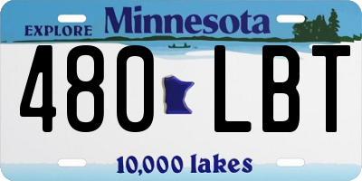 MN license plate 480LBT