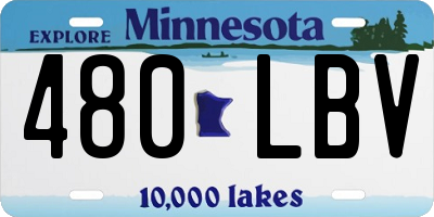 MN license plate 480LBV