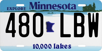 MN license plate 480LBW