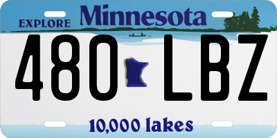 MN license plate 480LBZ
