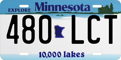 MN license plate 480LCT