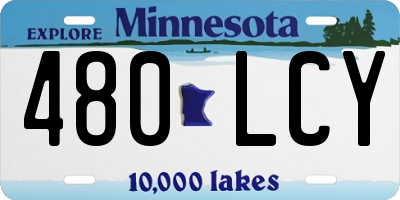 MN license plate 480LCY