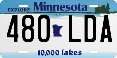 MN license plate 480LDA