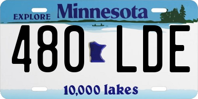 MN license plate 480LDE
