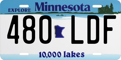 MN license plate 480LDF