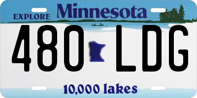 MN license plate 480LDG