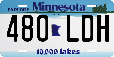 MN license plate 480LDH