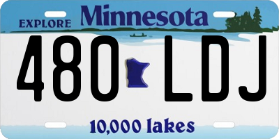 MN license plate 480LDJ