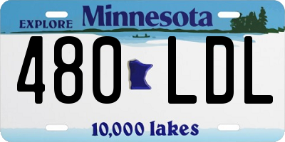 MN license plate 480LDL