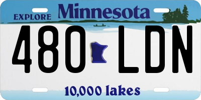 MN license plate 480LDN