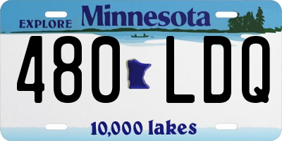 MN license plate 480LDQ