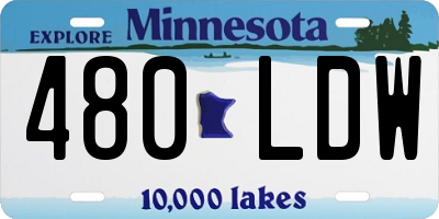 MN license plate 480LDW