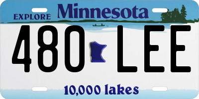 MN license plate 480LEE