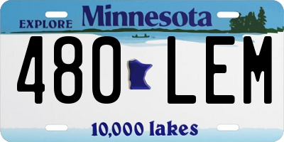 MN license plate 480LEM