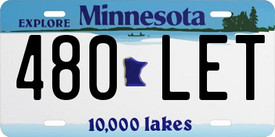 MN license plate 480LET