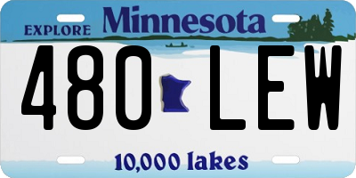MN license plate 480LEW