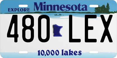 MN license plate 480LEX