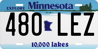 MN license plate 480LEZ