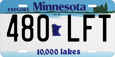 MN license plate 480LFT
