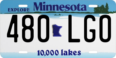 MN license plate 480LGO