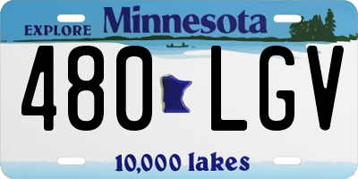 MN license plate 480LGV