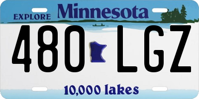 MN license plate 480LGZ