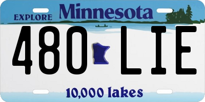 MN license plate 480LIE