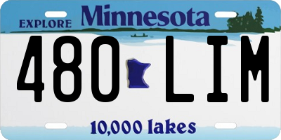 MN license plate 480LIM