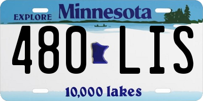 MN license plate 480LIS