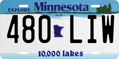 MN license plate 480LIW