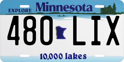 MN license plate 480LIX