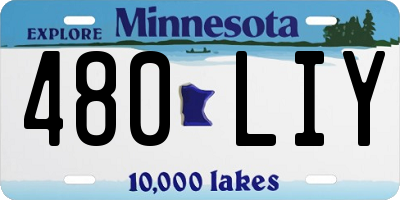 MN license plate 480LIY