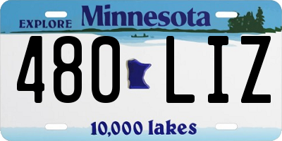 MN license plate 480LIZ
