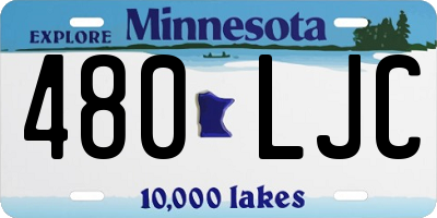 MN license plate 480LJC