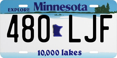 MN license plate 480LJF