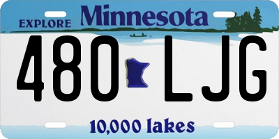 MN license plate 480LJG