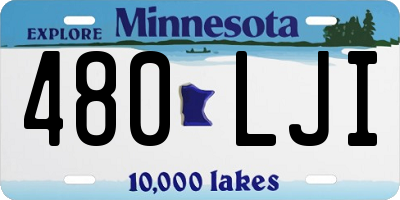 MN license plate 480LJI