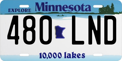 MN license plate 480LND