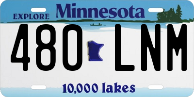 MN license plate 480LNM