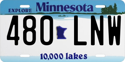 MN license plate 480LNW