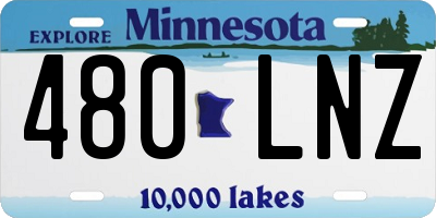 MN license plate 480LNZ