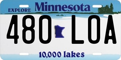 MN license plate 480LOA