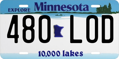 MN license plate 480LOD